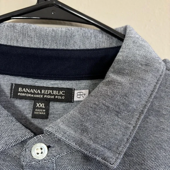 Banana Republic Performance Pique Polo Shirt XXL Blue Casual Golf - Picture 3 of 7